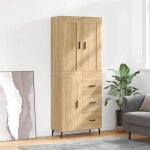 Maisonchic - buffet haut, enfilade, armoire de cuisine chêne sonoma 69, 5x34x180 cm bois d'ingénierie ... Maisonchic - buffet haut, enfilade, armoire de cuisine chêne sonoma 69, 5x34x180 cm bois d'ingénierie ...