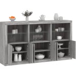 Maisonchic - buffet avec lumi�res led, bahut, armoire de rangement sonoma gris 181, 5x37x100 cm fr282309 ...
