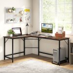 Maisonchic - bureau d'angle, bureau informatique 168 cm avec prise de courant, support uc, cadre m�tal, ...
