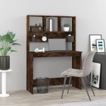 Maisonchic - bureau d'ordinateur, table de travail, bureau informatique avec tagres chne fum 102x45x148 ...