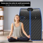 Maisonchic - cabine de sauna portable pliable 3l avec t�l�commande 9 options de minuterie fonction de ...
