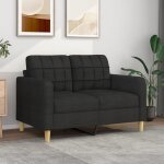 Maisonchic - canap� � 2 places, banquette sofa de salon, canap� droit noir 120 cm tissu kef743988 design ...