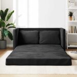 Maisonchic - canapé - lit 2 en 1, canapé convertible, canapé fixe noir 122x204x55 cm velours lodw33453 ... Maisonchic - canapé - lit 2 en 1, canapé convertible, canapé fixe noir 122x204x55 cm velours lodw33453 ...