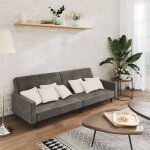 Maisonchic - canap - lit  2 places, canap convertible, banquette sofa de salon, gris fonc velours ...