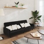 Maisonchic - canapé - lit 2 places, canapé convertible, banquette sofa de salon, noir velours kef949726 ... Maisonchic - canapé - lit 2 places, canapé convertible, banquette sofa de salon, noir velours kef949726 ...