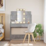 Maisonchic - coiffeuse avec lumires led, table console, table de maquillage gris bton 96x40x142 cmloi2342 ...