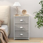 Maisonchic - commode, armoire de rangement 3 tiroirs table nuit tiroirs pliants cadre m�tal bois blanc ...