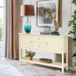 Maisonchic - console buffet en bois avec 2 tiroirs et 2 placards table basse avec tagre pour salon ...