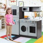 Cuisine enfant en bois avec sons rel jouet cuisinire avec four micro - ondes rfrigrateur etc de 3 ...