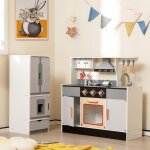Cuisine enfants avec rfrigrateur & 12 accessoires jeu de cuisine avec machine  glaons espace de stockage ...