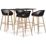 Maisonchic - ensemble de bar 5 pcs, table mange - debout tabouret haute cuisine set, salle  manger bistrot ...