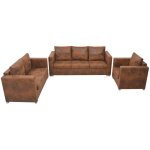 Maisonchic - ensemble de canapés 3 pcs, canapés relax, banquette sofa de salon cuir daim synthétique ... Maisonchic - ensemble de canapés 3 pcs, canapés relax, banquette sofa de salon cuir daim synthétique ...