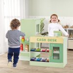 Maisonchic - ensemble de jeu de supermarch en bois autoportant pour enfants tableau noir caisse enregistreuse ...