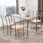 Maisonchic - ensemble table et 4 chaises table � manger avec 4 chaises cadre en m�tal table cuisine en ...