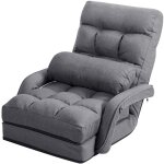 Fauteuil convertible chauffeuse convertible 1 place avec oreiller 5 positions en tissu lin Éponge 54x56x70cm ... Fauteuil convertible chauffeuse convertible 1 place avec oreiller 5 positions en tissu lin Éponge 54x56x70cm ...