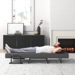 Maisonchic - fauteuil convertible, fauteuil relax, lit 1 place salon 4 - en - 1 dossier rglable gris ...