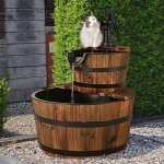 Maisonchic - fontaine de jardin fontaine en cascade avec pompe 2 etages ecoulement d'eau ajustable capacit ...