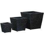 Maisonchic - jardinières 3 pcs, jardinières extérieur, bac à fleurs jacinthe d'eau noir pjhr67084 design ... Maisonchic - jardinières 3 pcs, jardinières extérieur, bac à fleurs jacinthe d'eau noir pjhr67084 design ...