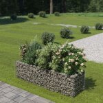 Maisonchic - jardini�re � gabion. bac � fleurs, lit sur�lev� de jardin acier galvanis� 180x50x50 cm pjhr79685 ...