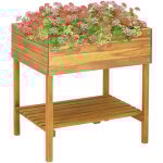 Maisonchic - jardinière surélevée - pot de fleur 78, 5x58, 5x78, 5 cm bois massif d'acacia Maisonchic - jardinière surélevée - pot de fleur 78, 5x58, 5x78, 5 cm bois massif d'acacia