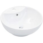Maisonchic - lavabo salle de bain, vasque bac � laver avec trop - plein 46, 5 x 18 cm c�ramique blanc ...