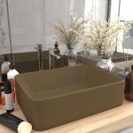 Maisonchic - lavabo, vasque de luxe, evier, bac  laver de luxe crme mat 41x30x12 cm cramique pwfn33309 ...