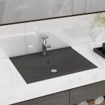 Maisonchic - lavabo, vasque avec trou de robinet gris fonc� mat 60x46 cm c�ramique fr497288 design in ...