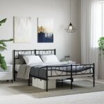 Maisonchic - lit adulte - 120 x 190 cm, lit double, cadre de lit mtal avec tte de lit, pied de lit ...