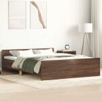 Maisonchic - lit adulte - 140 x 190 cm, cadre de lit tête de lit et pied de lit chêne brun 140x190 cm ... Maisonchic - lit adulte - 140 x 190 cm, cadre de lit tête de lit et pied de lit chêne brun 140x190 cm ...