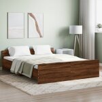Maisonchic - lit adulte - 140 x 200 cm, cadre de lit tête de lit et pied de lit chêne brun 140x200 cm ... Maisonchic - lit adulte - 140 x 200 cm, cadre de lit tête de lit et pied de lit chêne brun 140x200 cm ...
