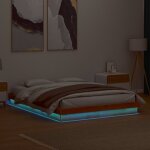 Maison chic - lit adulte - 160x200 cm à led marron bois de pin massif peor42356 design in Maison chic - lit adulte - 160x200 cm à led marron bois de pin massif peor42356 design in