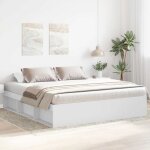Maisonchic - lit adulte - 180 x 200 cm, cadre de lit blanc 180x200 cm super king ksaw68836 design in