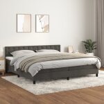 Maisonchic - lit adulte - 200x200 cm, sommier  lattes de lit + matelas gris fonc velours peor72900 ...