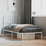 Maisonchic - lit adulte - 90x190 cm mtal + tte de lit blanc peor92077 design in