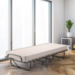 Maisonchic - lit d'appoint pliable 80 x 190 cm lit pliant sur roulettes matelas en mousse 10 cm 1 personne ...