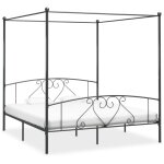 Maisonchic - lit double - 180 x 200 cm, cadre de lit  baldaquin gris mtal 180 x 200 cm jkf728862 design ...