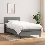 Maisonchic - lit simple - 90x190 cm, sommier � lattes de lit et matelas gris fonc� tissu fr735138 design ...