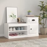 Maisonchic - meuble � chaussures, armoire � chaussures, meuble d'entr�e blanc 100x42x60 cm bois d'ing�nierie ...