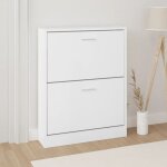 Maisonchic - meuble � chaussures, armoire � chaussures, meuble d'entr�e blanc 59x17x81 cm bois d'ing�nierie ...