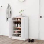 Maisonchic - meuble � chaussures, armoire � chaussures, meuble d'entr�e blanc 60x35x92 cm bois d'ing�nierie ...