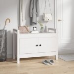 Maisonchic - meuble à chaussures, banc d'entrée - banc coffre de rangement blanc 80x40x60 cm bois de ... Maisonchic - meuble à chaussures, banc d'entrée - banc coffre de rangement blanc 80x40x60 cm bois de ...