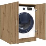 Meuble pour machine � laver, armoire de salle de bain, meuble de salle de bain ch�ne artisanal 70, 5x71, ...