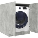 Meuble pour machine � laver, armoire de salle de bain, meuble de salle de bain gris b�ton 70, 5x71, 5x91, ...