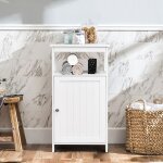 Maisonchic - meuble salle de bain 1 porte tagre rglable 40x30x70cm bois blanc cwxt2790 design in