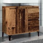 Maisonchic - meuble de salle de bain, armoire lavabo, meuble sous vasque vieux bois 65x33x60 cm bois ... Maisonchic - meuble de salle de bain, armoire lavabo, meuble sous vasque vieux bois 65x33x60 cm bois ...