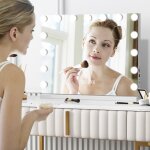 Maisonchic - miroir de maquillage avec 15 led miroir hollywood � intensit� variable 3 couleurs commande ...