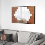 Maisonchic - miroir mural rectangulaire décoratif grand miroir mural 100 x 66 cm avec cadre en forme ... Maisonchic - miroir mural rectangulaire décoratif grand miroir mural 100 x 66 cm avec cadre en forme ...