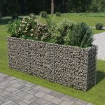 Maisonchic - mur en gabion, lit sur�lev� de jardin acier galvanis� 270x50x100 cm pjhr79003 design in