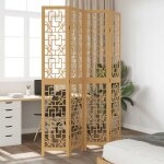 Maisonchic - paravent, cloison de séparation 4 panneaux marron bois paulownia massif fr325098 design ... Maisonchic - paravent, cloison de séparation 4 panneaux marron bois paulownia massif fr325098 design ...