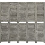 Maisonchic - paravent, cloison de sparation 5 panneaux gris 179x166 cm bois solide fr276016 design in ...